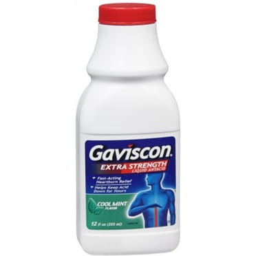 Gaviscon Liquid Extra Strength Cool Mint Flavor 12 oz (Pack of 2)