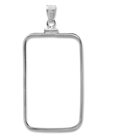 Coin Creations Sterling Silver Plain Front Bezel Fits 1 Oz Pamp Bars Com - 1 Oz Silver Bar Pendant