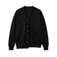 thumbnail image 3 of Guluxicc Fleece Jackets for Men Loose V Neck Button Down Long Sleeve Solid Knit Jackets with Pockets for Lounge Everyday Fall Winter, 3 of 5