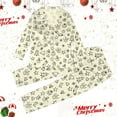 thumbnail image 2 of Gunia Kids Boys Girls Christmas Sleepwear Print Long Sleeve Top Pants Soft Comfortable Holiday Festive Family Nightwear Outfit Pjs Pajamas Beige 11-12 Years, 2 of 7