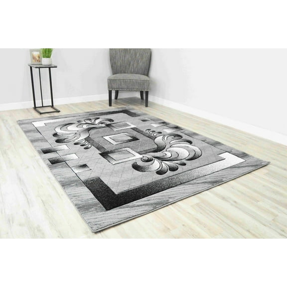 Premium Rug Design 6008 - 5'2"x7'5", Grey