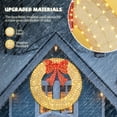 thumbnail image 3 of 60in Pre-Lit Outdoor Christmas Wreath with 400 LED Lights, Red Bow, Timer Remote, Weather-Resistant for Long-Lasting Holiday Cheer (Gold), 3 of 7