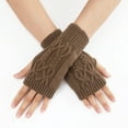 thumbnail image 3 of Cxenplz Knitted Fingerless Gloves for Women Stretchy Cable Knit Cold Weather Mittens Half Finger Gloves Wrist Warmers, 3 of 3