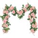 thumbnail image 1 of Juego de 3 guirnaldas de rosas artificiales, guirnaldas de hiedra artificial, cestas de rosas, decoración para bodas y jardines, 6,0 m cada hebra, 1 of 7