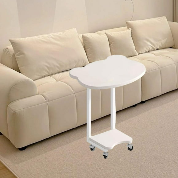 Elodie Bear End Table with Wheels Creative Cute Side Table for Apartment Couch Sofa White