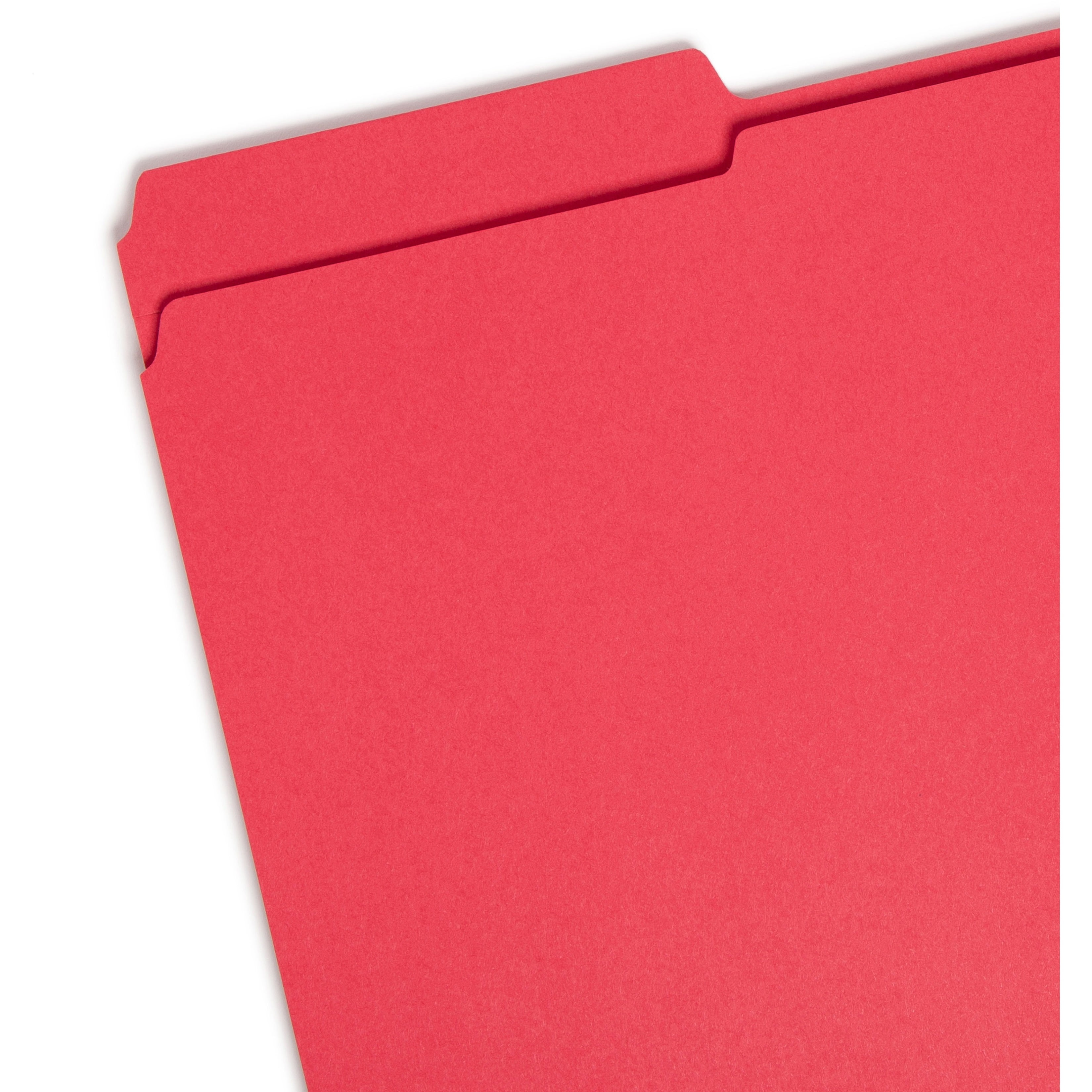 Smead File Folder, Reinforced 1/3-Cut Tab, Legal Size, Red, 100 per Box (17734)