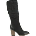 thumbnail image 2 of WHITE MOUNTAIN Womens Black Cushioned Ruched Trunell Stacked Heel Zip-Up Heeled Boots 8 M, 2 of 6