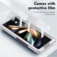 thumbnail image 4 of MonsDirect for 7.6 inch Samsung Galaxy Z Fold 4 5G 2022 Case, Hard PC Case with Hidden Stand, Anti-Drop Free Folding Hinge Cover with Screen Protector & Lens Protection for Galaxy Z Fold 4, Silver, 4 of 7