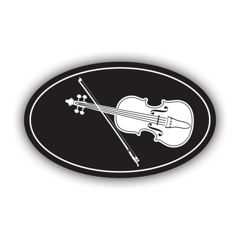 Oval Violin and Crossed Sticker Decal - Self Adhesive Vinyl - Weatherproof - in USA - violinist strings oval - Walmart.com