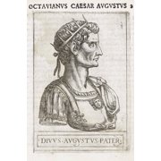 24x36 gallery poster, Octavian Caesar Augustus from late 16th-century copper engraving by Giovanni Battista Cavalieri