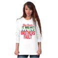 thumbnail image 3 of Funny Santa It Was My Brother's Fault Plus Size Long Sleeve Graphic Tee Shirt Brisco Brands 3X, 3 of 5