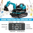 thumbnail image 3 of JOYLDIAS Kids 12V Electric 360 Degree Rotating Ride On Excavator and Bulldozer with Track Design Wheels, Remote Control, MP3, Toolbox (Blue), 3 of 9