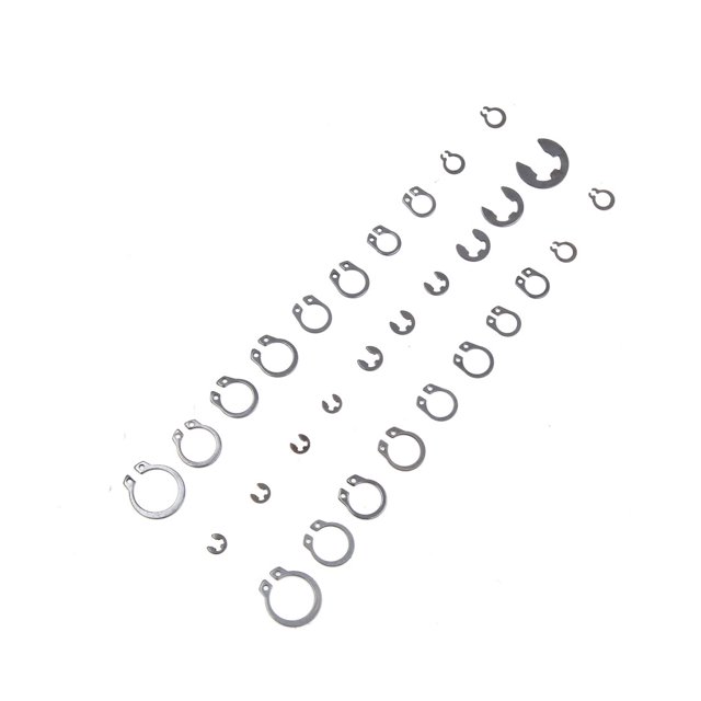 5 Tamaños Surtido Caja de Cambio Moto Circlips círculo Abierto de Seguridad Metal Negro Unique Bargains Kit surtido de anillos elásticos