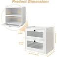 thumbnail image 4 of Double Layer Large Bread Box for Kitchen Counter, Wooden Corner Bread Storage Container with Acrylic Window, White, 4 of 14