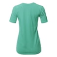 thumbnail image 3 of A2Y Women's Basic Solid Premium Cotton Short Sleeve Crew Neck T Shirt Tee Tops Ash Mint S, 3 of 5