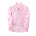 thumbnail image 2 of UACY Boys Linen Button Down Dress Shirt Kids Long Sleeve Shirts Tops School Uniform Shirt for Toddlers Teen (Pink, 5-6 Years), 2 of 6