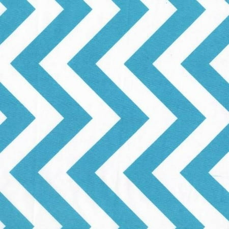 SHASON TEXTILE (3 Yards cut) CRAFT PROJECTS POLY COTTON CHEVRON PRINT FABRIC, TURQUOISE, Available In Multiple