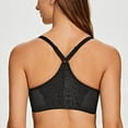 thumbnail image 2 of CHUANK Female Racerback Front Closure Unlined Underwire Bra for Women Black 34B, 2 of 6