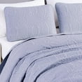 thumbnail image 3 of Chezmoi Collection Austin Queen Oversized Bedspread Set, 3-Piece Lightweight Microfiber Quilted Coverlet for All Seasons, Lavender, 3 of 9