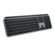Logitech MX Keys Advanced Wireless Illuminated Keyboard for Mac, Backlit LED Keys, Bluetooth, USB-C, Metal Build - Space Gray