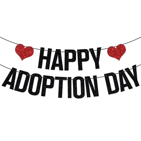 Happy Adoption Day Banner, Child Adopted, Cat Dog Pet Adoption Party Sign, Adop Celebration Party Decorations Supplies