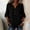 A1_Black, variant on Ruffle 3/4 Sleeve V Neck Henley Button Linen Tunic Shirts Lightweight Gauze Blouses Casual Summer Loose Fit Tunic Tops Dressy Casual Work Blouses Plus Size Beach Vacation Outfits Yellow S