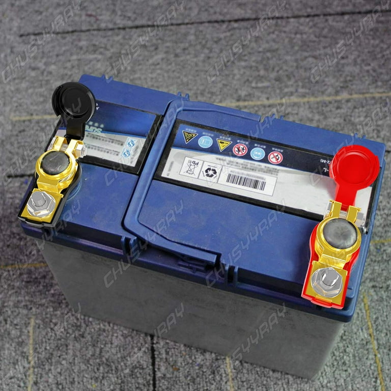 Car Battery Terminal Clamps Connectors Battery Cable Terminal Positive Negative Auto Battery Cable Terminal Top Post with Plastic Cover For use in