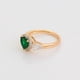 thumbnail image 3 of Anillo Compromiso Promesa Amor Esmeralda y Swarovski Oro Lam dorado 7, 3 of 7