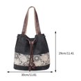 thumbnail image 3 of Bolso de hombro Bolso tipo cubo para mujer Bolso tote con cordón Lona Casual Ocio diario (Negro), 3 of 5