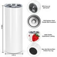 thumbnail image 5 of 20 Oz Sublimation Tumblers Bulk, Sublimation Blank Tumbler, Stainless Steel Double Wall Insulated Sublimation Cups with Lid and straw, Individually Box (24 Pack), 5 of 6
