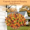 thumbnail image 3 of Yastouay Artificial Hanging Flowers Basket for Outdoors,12 Pcs Faux Plants with Coconut Lining Basket for Home Garden Porch Decor, 3 of 8