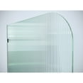 thumbnail image 2 of Glass Warehouse Aurora 58.25 in. x 30 in.  Frameless Bath Shower Door - Single Fixed Panel Fluted Frosted Radius Left Hand Satin Black Satin, 2 of 5