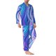 thumbnail image 2 of Balery Swirl Blue And Purple Pijama para Hombre de Dos Piezas con Manga Larga, Conjunto de Dormir y Descanso Suave con Bolsillos-Large, 2 of 6