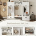 thumbnail image 3 of 78" Hall Tree with 4 Drawers, 4-in-1 Detachable Hallway Coat Rack with Shoe Bench and 7 Hanging Hooks, Multi-Functional Entryway Storage Cabient, for Living Room, Entrance, White, 3 of 9