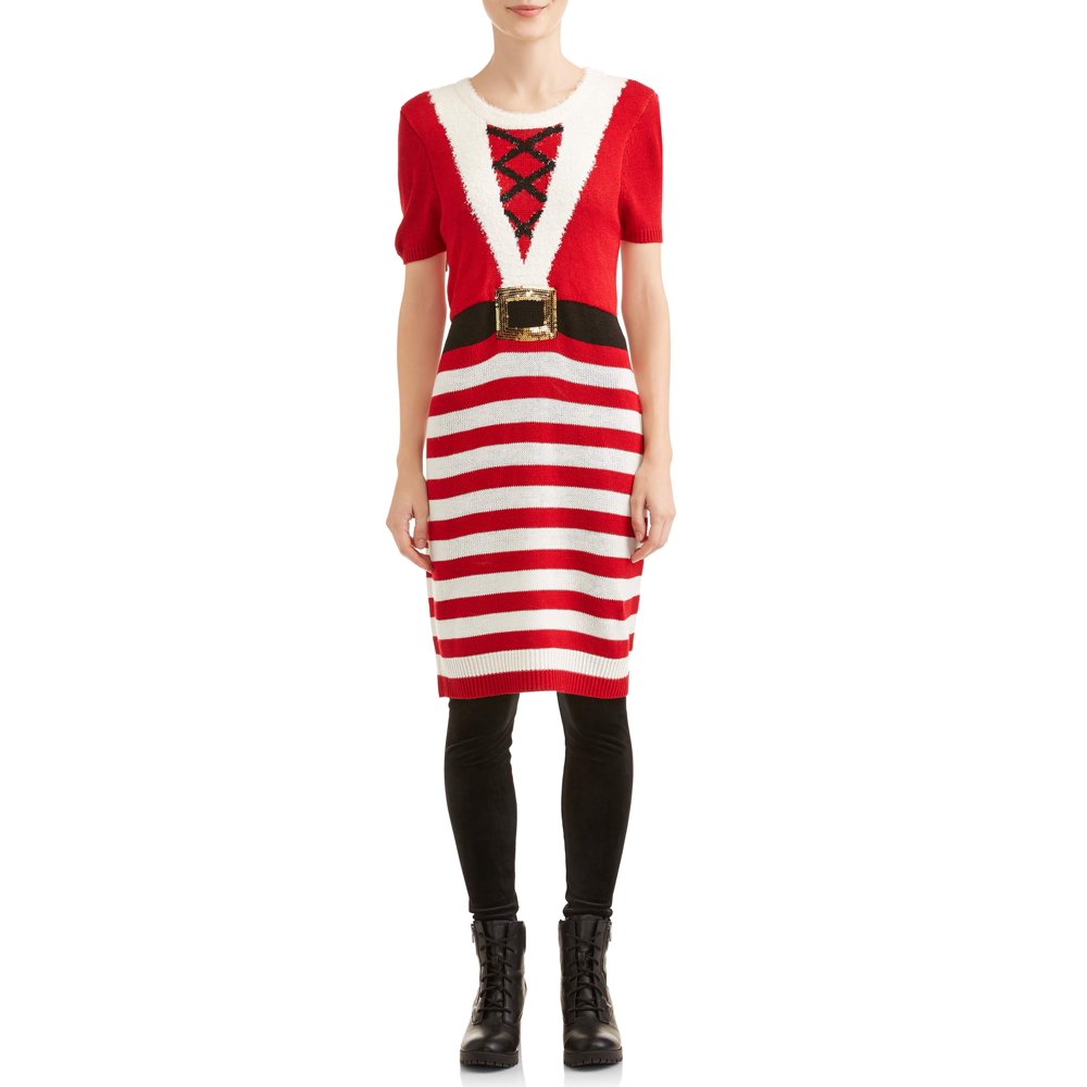No Boundaries No Boundaries Juniors' Miss Claus Christmas Dress Junior Dresses Christmas