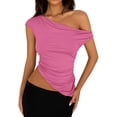 thumbnail image 1 of Remera PRETTYGARDEN Verano 2025 Hombros Descubiertos Fruncida Rosa M, 1 of 8