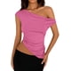 thumbnail image 1 of Remera PRETTYGARDEN 2025 con Hombro Descubierto y Frunces Rosa Talle S, 1 of 8