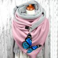 thumbnail image 2 of Women Butterfly Print Cotton Winter Warm Button Up Scarf, 2 of 3