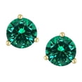 thumbnail image 2 of Star K� Round 6mm Simulated Emerald Three 3 prong Martini push back Stud earrings, 2 of 9