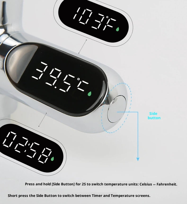 Shower Thermometer Shower Thermometer Instant-Read Thermometers for Bath, Water Temperature Thermometer