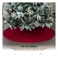 thumbnail image 2 of Pie de Árbol de Navidad Tejido Tipo Lana, Falda para Pino Navideño Esquimal (Rojo Granate), 2 of 6