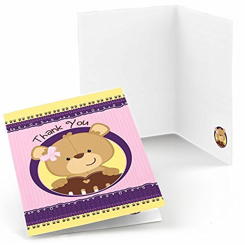 Baby Girl Teddy Bear Baby Shower Thank You Cards (8 count) Walmart