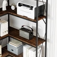 thumbnail image 3 of Walsunny 70" L Shaped Corner Bookshelves Bookcases 5 Tier Wood Bookshelf with Metal Frame Display Rack Rustic Brown, 3 of 7