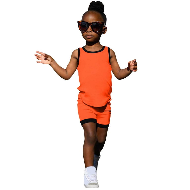 Solid Color Boys Outfits Sleeveless Pajamas Vest Shorts 2PCS