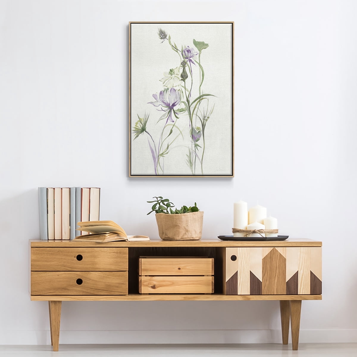 Late Summer Wildflowers II V30 Framed Premium Gallery Wrapped Canvas - Ready to Hang