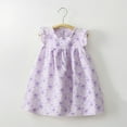 thumbnail image 2 of Loopsun Toddler Summer Dresses, Girl's Sleeveless Printed Dress Fashionable and Princess Dress Breathable Comfortable Dress Purple 6-7 Years, 2 of 3