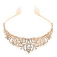 thumbnail image 1 of Couronne de Princesse en Or, Peigne Design Stable Réglable en Alliage Couronne de Princesse pour Mariage pour Fête, 1 of 8