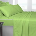 thumbnail image 3 of 6 Piece Sheet has Zipper Sheet Set, Twin Size 10 Inch Deep Pocket, 800 TC, Stripe Sage Color., 3 of 9