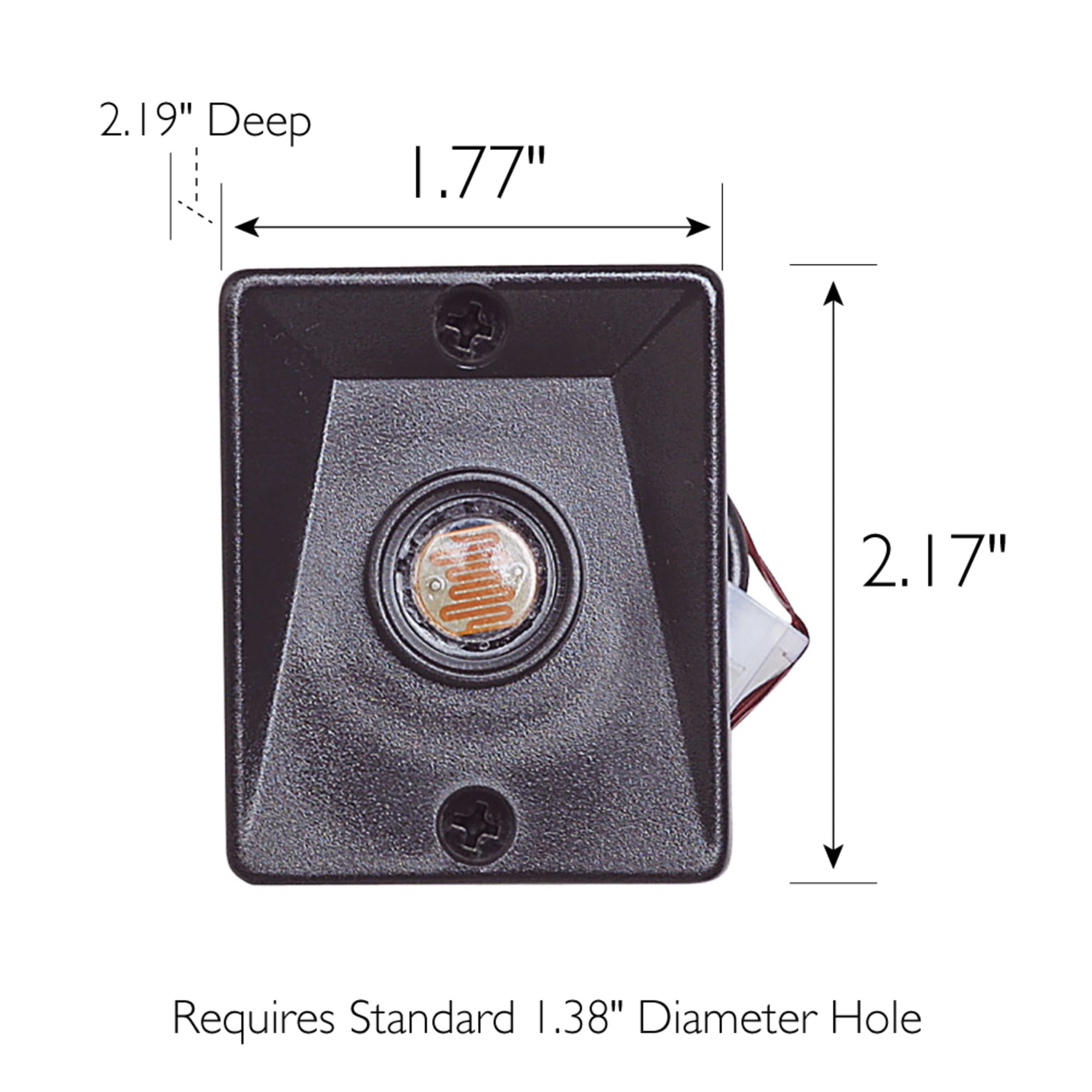 Black Steel Dusk to Dawn Sensor for Outdoor Pole Lights, Automatic On/Off Photocell, Hardwired