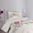 thumbnail image 2 of Ambesonne Music Quilted Coverlet 2 Pcs, Old Gramophone Player, Twin Size, Grey Black White, 2 of 4
